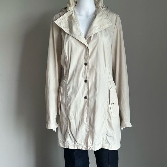 Laundry By Shelli Segal Windbreaker Trench Coat Rain Jacket With Silver Hardware - Picture 1 of 8